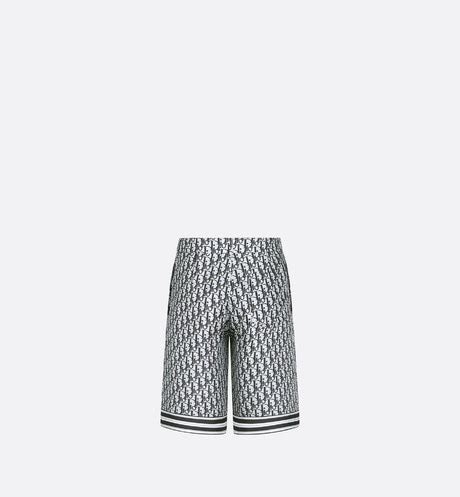 Dior Oblique Pixel Bermuda Shorts Black and Gray Silk Twill